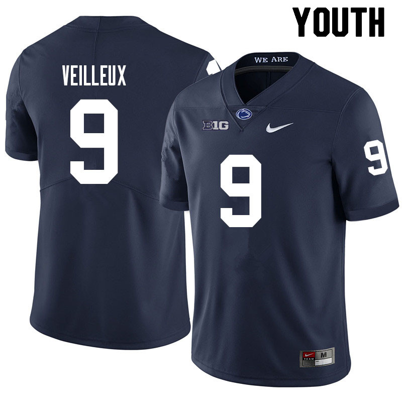 Youth #9 Christian Veilleux Penn State Nittany Lions College Football Jerseys Sale-Navy